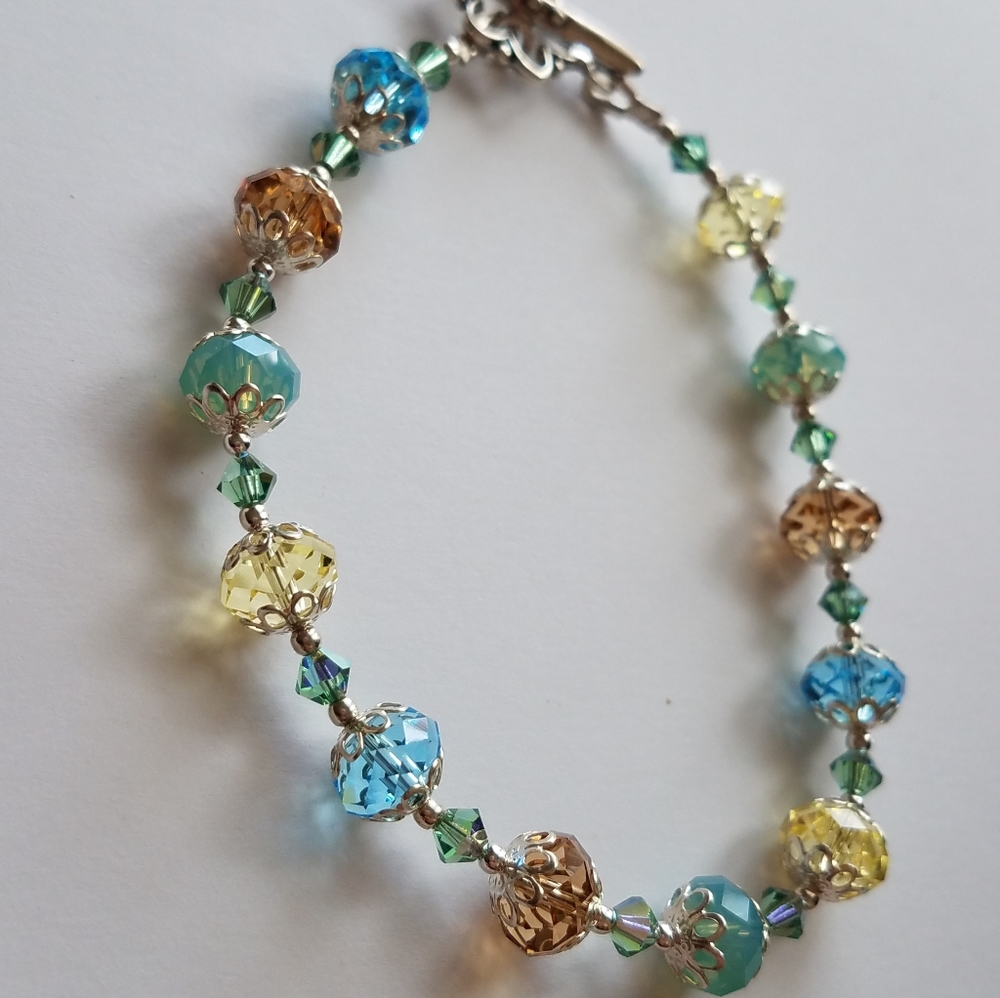 Sterling Silver Austrian Crystal Bracelet - Picture 9 of 11